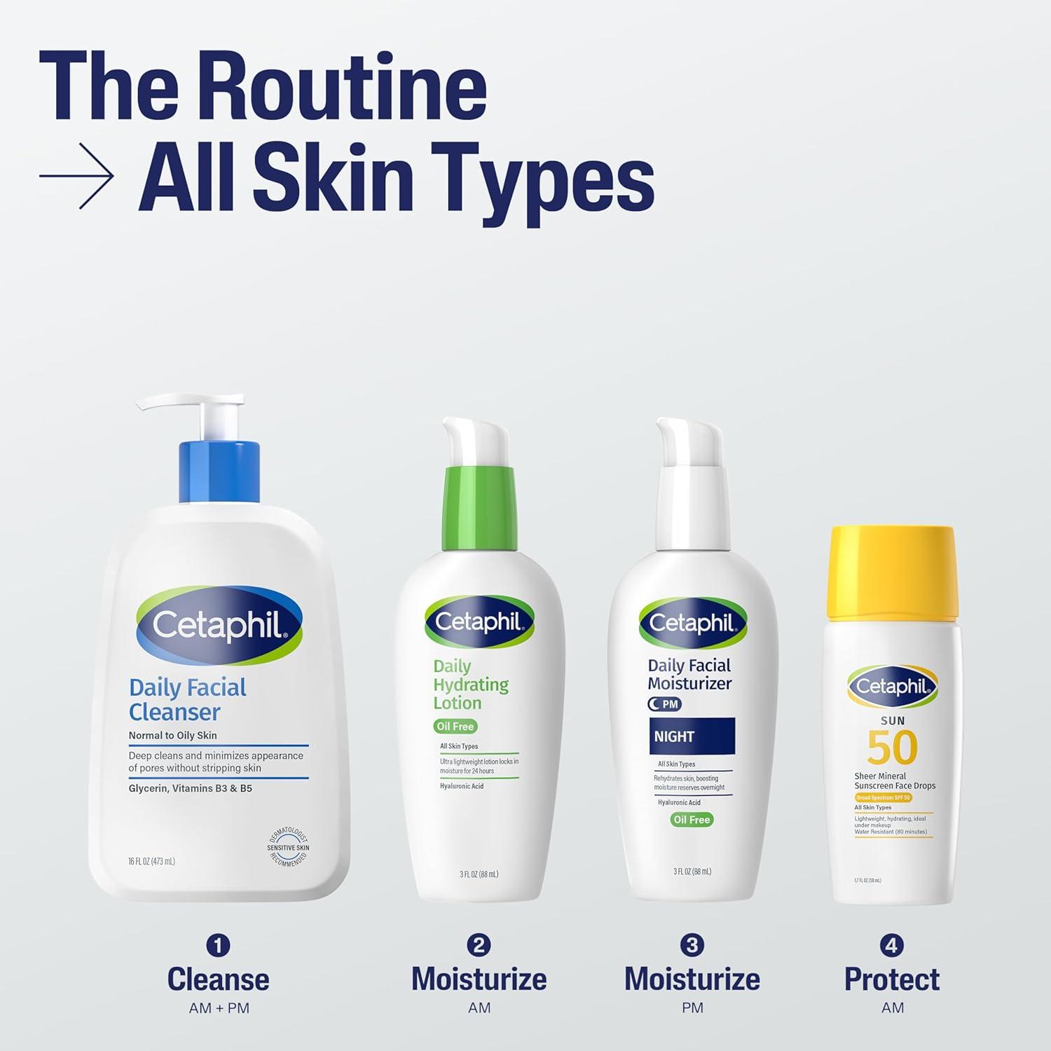 imageCetaphil Sheer Mineral Liquid Sunscreen for Face 100 Mineral UVAUVB Filters Zinc Oxide Broad Spectrum SPF 50 Formulated for Sensitive Skin Unscented 17 Fl OzSPF 50 Liquid Drops