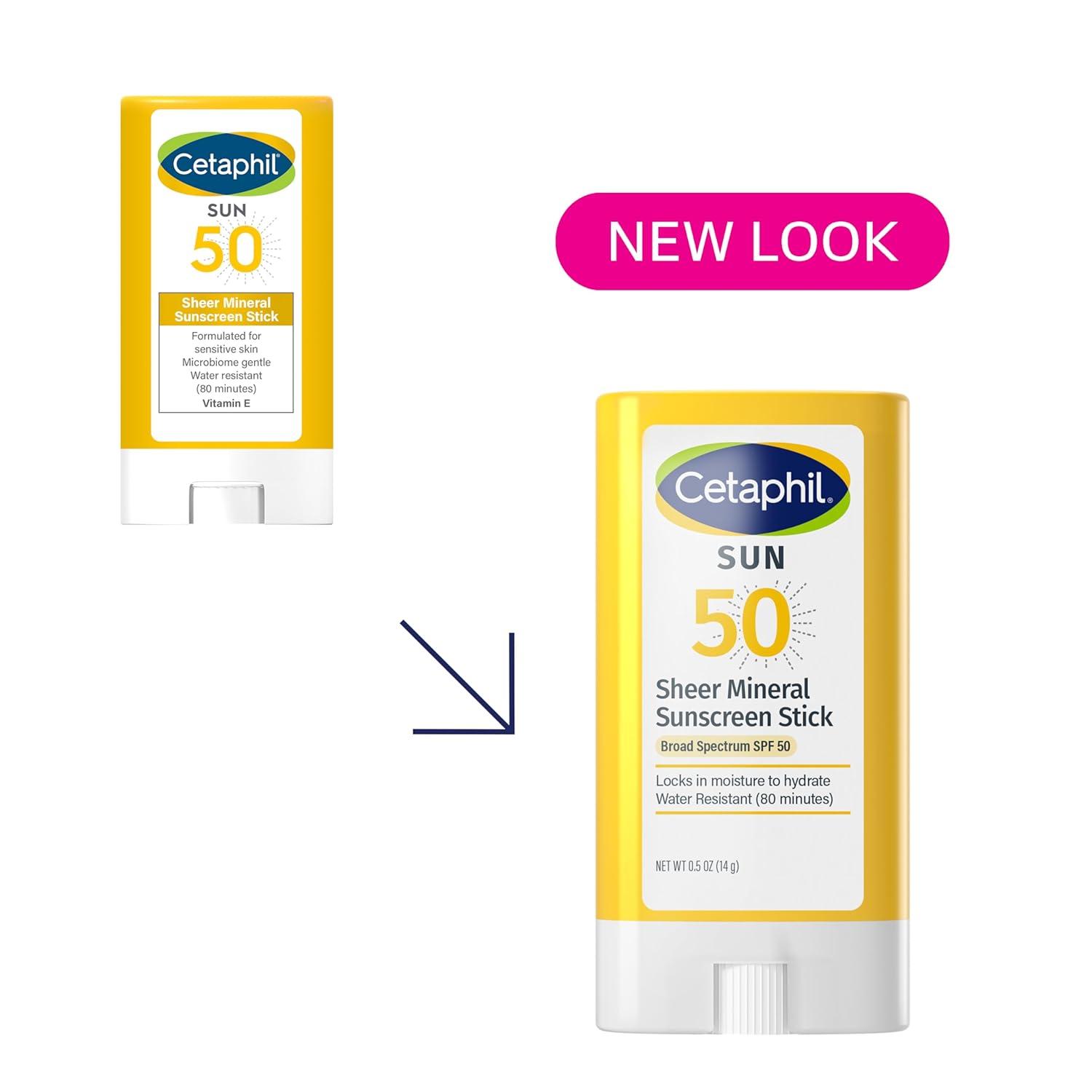 imageCetaphil Sheer Mineral Liquid Sunscreen for Face 100 Mineral UVAUVB Filters Zinc Oxide Broad Spectrum SPF 50 Formulated for Sensitive Skin Unscented 17 Fl OzSPF 50 Stick