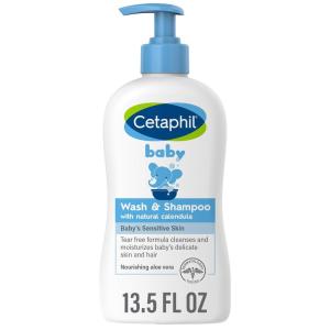 imageCetaphil Baby Wash ampamp Shampoo Plus Body Lotion Healthy Skin Essentials Head to Toe Hydration for up to 24 Hours for Delicate Sensitive Skin 2PackWhiteNEW 135oz  Wash  Shampoo