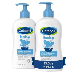 imageCetaphil Baby Wash ampamp Shampoo Plus Body Lotion Healthy Skin Essentials Head to Toe Hydration for up to 24 Hours for Delicate Sensitive Skin 2PackWhiteNEW 2 Pack  Wash  Shampoo