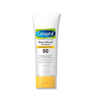 imageCetaphil Sheer Mineral Liquid Sunscreen for Face 100 Mineral UVAUVB Filters Zinc Oxide Broad Spectrum SPF 50 Formulated for Sensitive Skin Unscented 17 Fl OzSPF 50 Lotion
