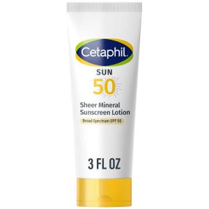 imageCetaphil Sheer Mineral Liquid Sunscreen for Face 100 Mineral UVAUVB Filters Zinc Oxide Broad Spectrum SPF 50 Formulated for Sensitive Skin Unscented 17 Fl OzNEW SPF 50 Lotion