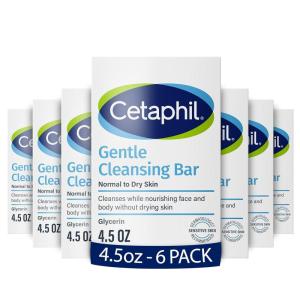 imageCETAPHIL Gentle Cleansing Bar 45 oz Bar Pack of 3 Nourishing Cleansing Bar For Dry Sensitive Skin NonComedogenic NonIrritating For Sensitive SkinMasking Scent