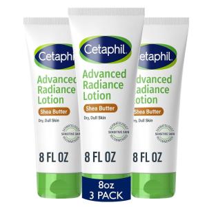 imageCetaphil Body Lotion Advanced Radiance Lotion with Shea Butter for Dry Sensitive Skin 8 oz Pack of 3 Fragrance Free Hypoallergenic NonComedogenic