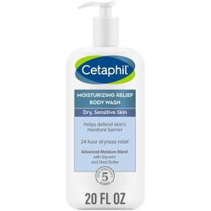 imageCetaphil Body Wash Moisturizing Relief Body Wash for Sensitive Skin Creamy Rich Formula Gently Cleanses and Gives 24 Hour Relief to Dry Skin Hypoallergenic Fragrance Free 20 oz