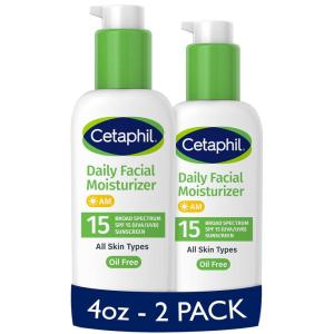 imageCetaphil Daily Facial Moisturizer SPF 15 4 Fl Oz Gentle Facial Moisturizer for Dry to Normal Skin Types No Added Fragrance Pack of 2 Packaging May Vary