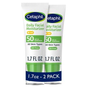 imageCetaphil Daily Facial Moisturizer SPF 50 17 Fl Oz Pack of 2 Gentle Facial Moisturizer For Dry to Normal Skin Types No Added Fragrance Dermatologist Recommended Packaging May Vary