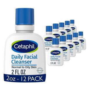 imageCetaphil Face Wash Daily Facial Cleanser for Sensitive Combination to Oily Skin NEW 16 oz 2 Pack Gentle Foaming Soap Free Hypoallergenic2 oz Pack of 12