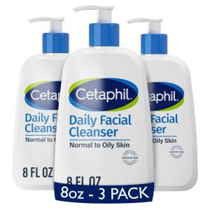 imageCetaphil Face Wash Daily Facial Cleanser for Sensitive Combination to Oily Skin NEW 16 oz 2 Pack Gentle Foaming Soap Free Hypoallergenic8oz Pack of 3