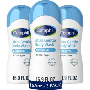 imageCetaphil Ultra Gentle Refreshing Body Wash For Dry to Normal Sensitive Skin 169oz Pack of 3 Aloe Vera Calendula Vitamin B5 Hypoallergenic Paraben Free Fragrance Free Dermatologist Tested