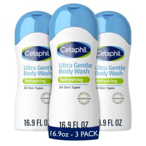 imageCetaphil Ultra Gentle Refreshing Body Wash Refreshing Scent For Dry to Normal Sensitive Skin 169oz Pack of 3 with Aloe Vera Calendula Vitamin B5 Hypoallergenic Dermatologist Tested