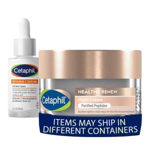 imageCetaphil Vitamin C Serum Dermatologist Tested 1oz  Healthy Renew Skin Tightening Night Cream 17 Oz Wrinkle Repair Cream for Face with Peptides For Sensitive Skin Fragrance Free Bundle